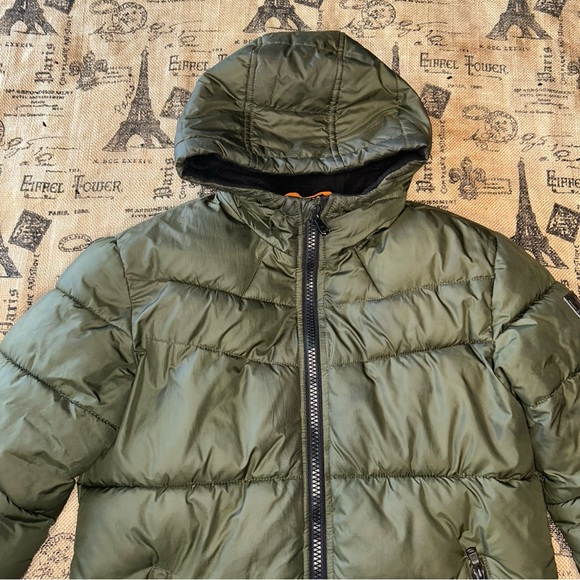 Michael kors kids green olive hooded puffer jacket - Picture 5 of 12